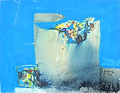 LUCIANO GASPARI, Senza titolo, 1988 - LUCIANO GASPARI, Senza titolo, 1988, olio e tecnica mista su 