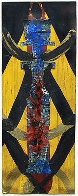 BRUNO CECCOBELLI, Senza titolo - BRUNO CECCOBELLI, Senza titolo, tecnica mista e collage su carta 