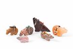 Collection of Six Stone Carved Bear Zuni Fetishes - Michael Mahooty, Emery Eriacho, Donovan Image - 1
