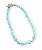 Southwestern Style Turquoise Beaded Necklace with Sterling Silver Clasp. A beautiful turquoise Image - 1