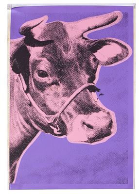 After Andy Warhol, Cow Wallpaper. After Andy Warhol, Cow wallpaper in pink and purple. 
Marked 