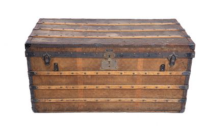 Antique Steamer Trunk - Circa 1900. A well-preserved antique, circa 1900, steamer trunk with 