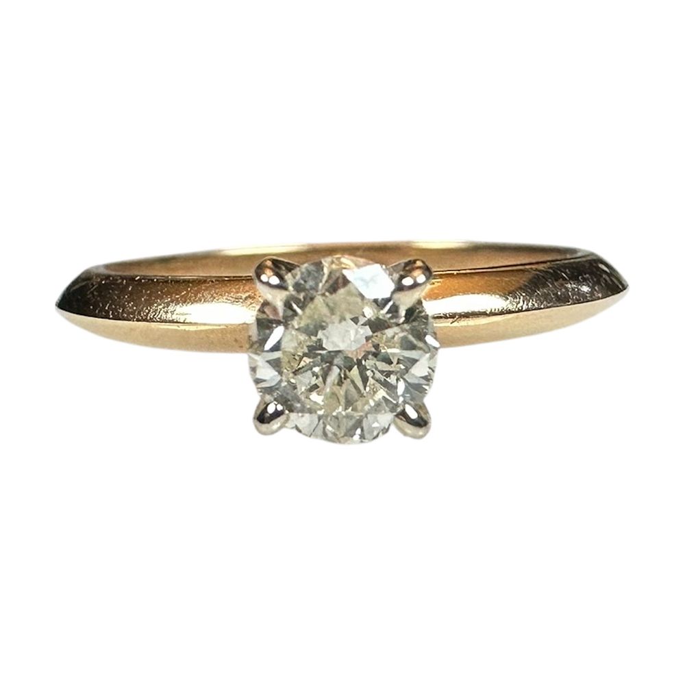 Ladies Vintage 14k Yellow Gold Ring with One .33 Carat Round Diamond
. Ladies Vintage 14k Yellow 