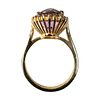 Ladies Vintage 14k Yellow Gold Ring with One Oval Amethyst and 24 Small .01 Carat Diamonds
. Ladi Image - 2