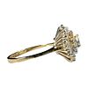 Ladies Vintage 14k Yellow Gold Ring with .5 Carat Oval Center and Round Halo Baguettes
. Ladies Image - 2
