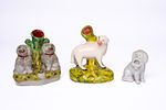 Vintage Staffordshire Sheep Figurines and Two Dog Figurines. Staffordshire Sheep Figurines and Image - 1