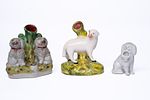 Vintage Staffordshire Sheep Figurines and Two Dog Figurines. Staffordshire Sheep Figurines and Image - 2