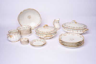 Assorted Set of 27 Theodore Haviland Limoge Porcelain Ware, including several sets of plates 