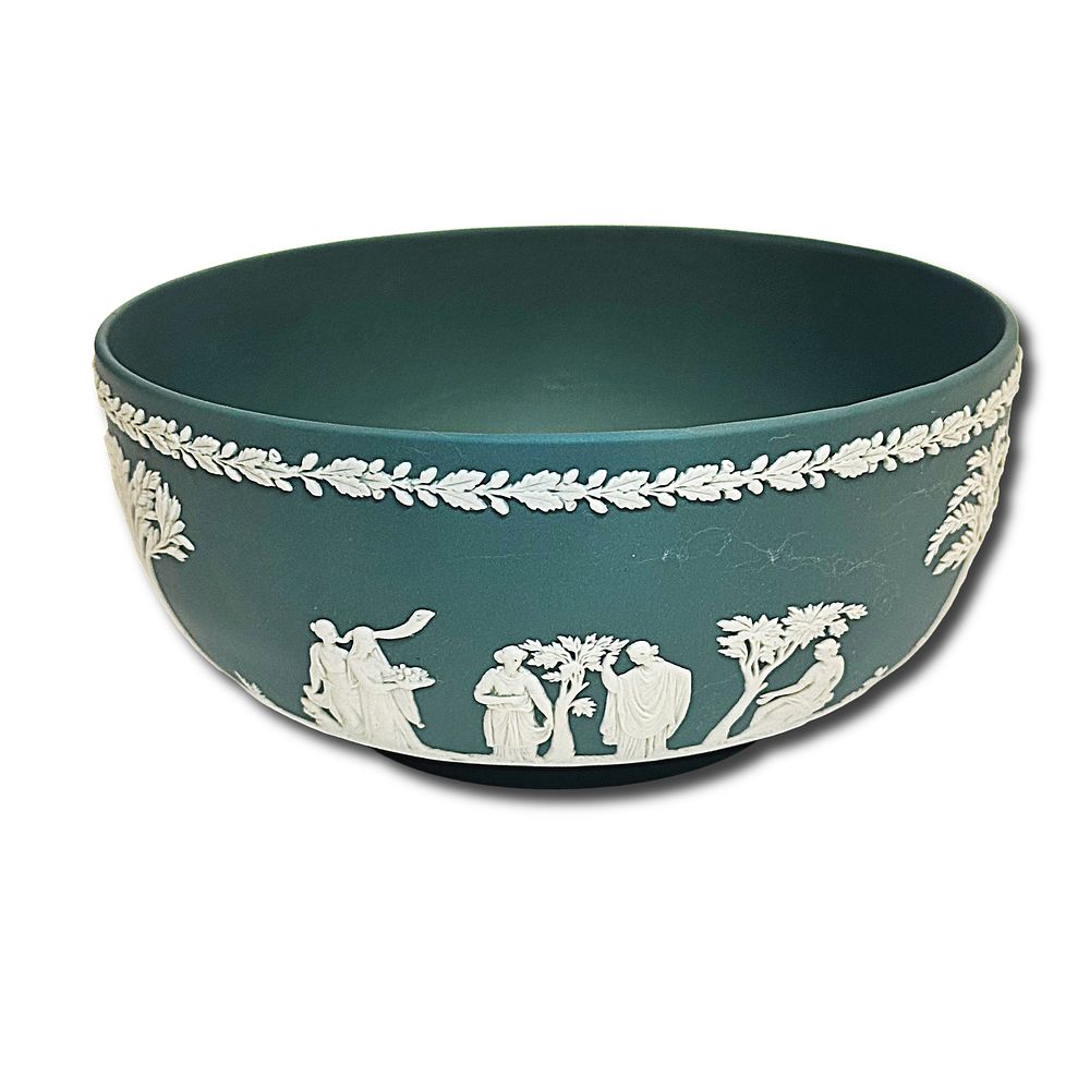 Neoclassical Wedgwood Jasperware Bowl in Green . Neoclassical Wedgwood Jasperware Bowl in Green. 