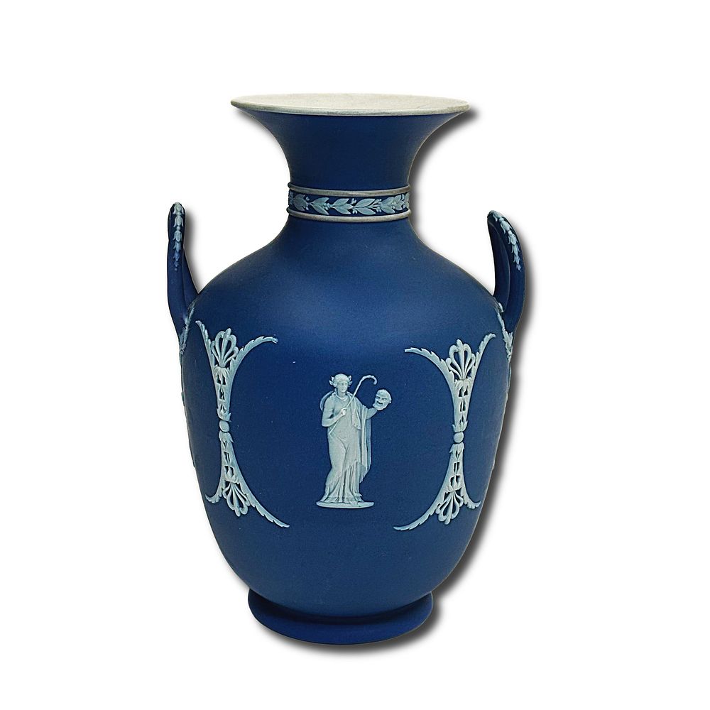 Neoclassical Wedgwood Jasperware Jug in Blue . Neoclassical Wedgwood Jasperware Jug in Blue. The 