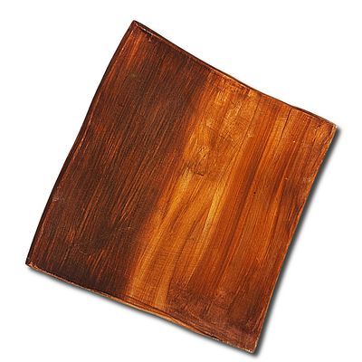 Toshiko Takaezu, Hawaii 1922 - 2011, Wood Grain Glaze Square Plate, Ceramic. Toshiko Takaezu 