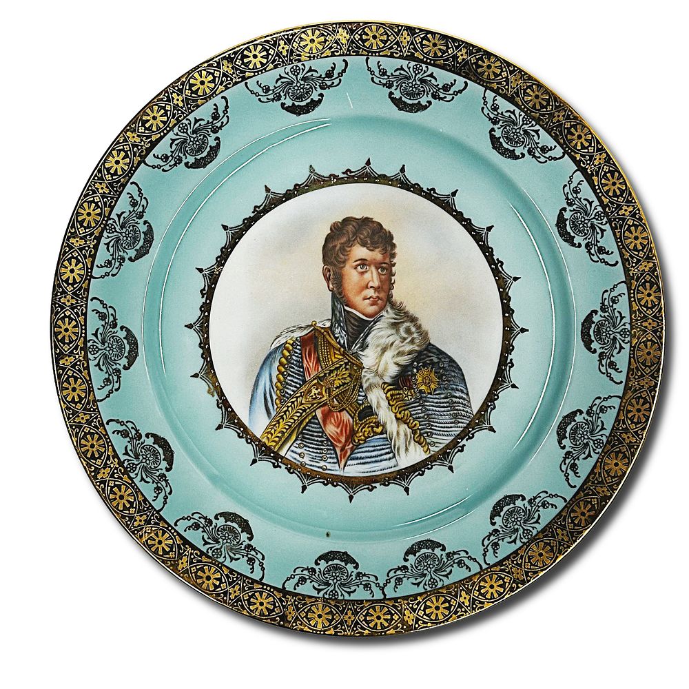JKW Western Germany Porcelain Plate Portrait of Napoleon, Bavaria Germany. Amazing portraits in 