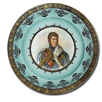 JKW Western Germany Porcelain Plate Portrait of Napoleon, Bavaria Germany. Amazing portraits in 