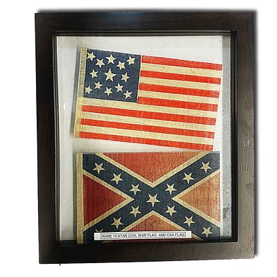 Rare 13 Star Civil War Flag and Confederate States of America Flag. Rare 13-Star Civil War Flag 