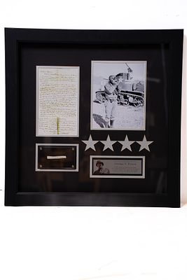 A Piece of A Hand-Written Letter from George S. Patton. The piece is likely from a shredded 