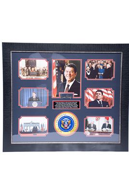Ronald Reagan Signature and Photographs. An assortment of 7 photographs of Ronald Reagan as 
