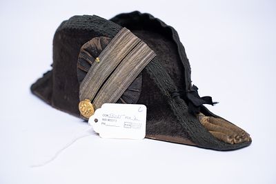 Set of 3 1890s Admirals Bicorn Cocked Hats. The Cocked Hat was worn by officers with full dress 