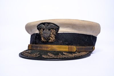 Pair of Commander Joseph Reeves White Top Admirals Hats. One hat was from Reeves' time served 