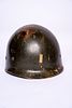 Set of 3 Army Helmets from the 1940s to the 1970s. The oldest helmet is from WWII and is a Image - 1
