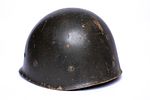 Set of 3 Army Helmets from the 1940s to the 1970s. The oldest helmet is from WWII and is a Image - 3