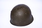 Set of 3 Army Helmets from the 1940s to the 1970s. The oldest helmet is from WWII and is a Image - 6
