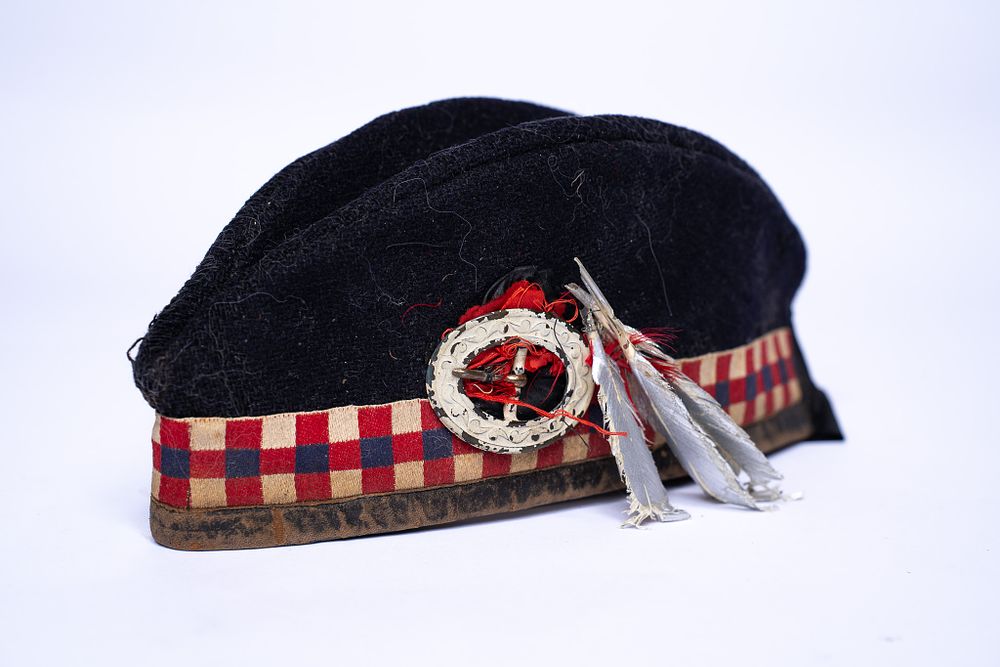 Pair of 2 Scottish Military Hats from Different Eras. One is a WW1 Scottish Seaforth 