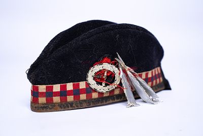 Pair of 2 Scottish Military Hats from Different Eras. One is a WW1 Scottish Seaforth 