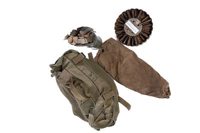 Various World War I and II Military Items. 1 WW I Machine Gun Drum Magazine, 1 WW II US M1A2 