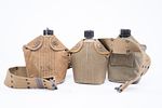Set of 3 Vintage US Military Canteens. Vintage US Military WW|I Vollrath Canteen and Case dated Image - 2