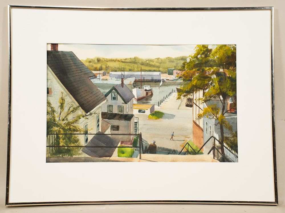 Martin Ahearn, Gloucester Vista, Watercolor. Martin Ahearn 
Gloucester Vista 
Watercolor, H 13.5 