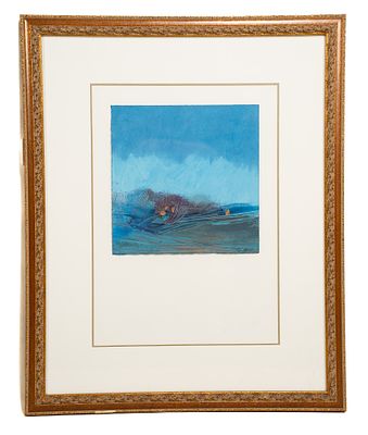 Unknown, Untitled, Abstract Landscape scene with Gold Leaf, Mixed Media. Unknown 
Untitled 