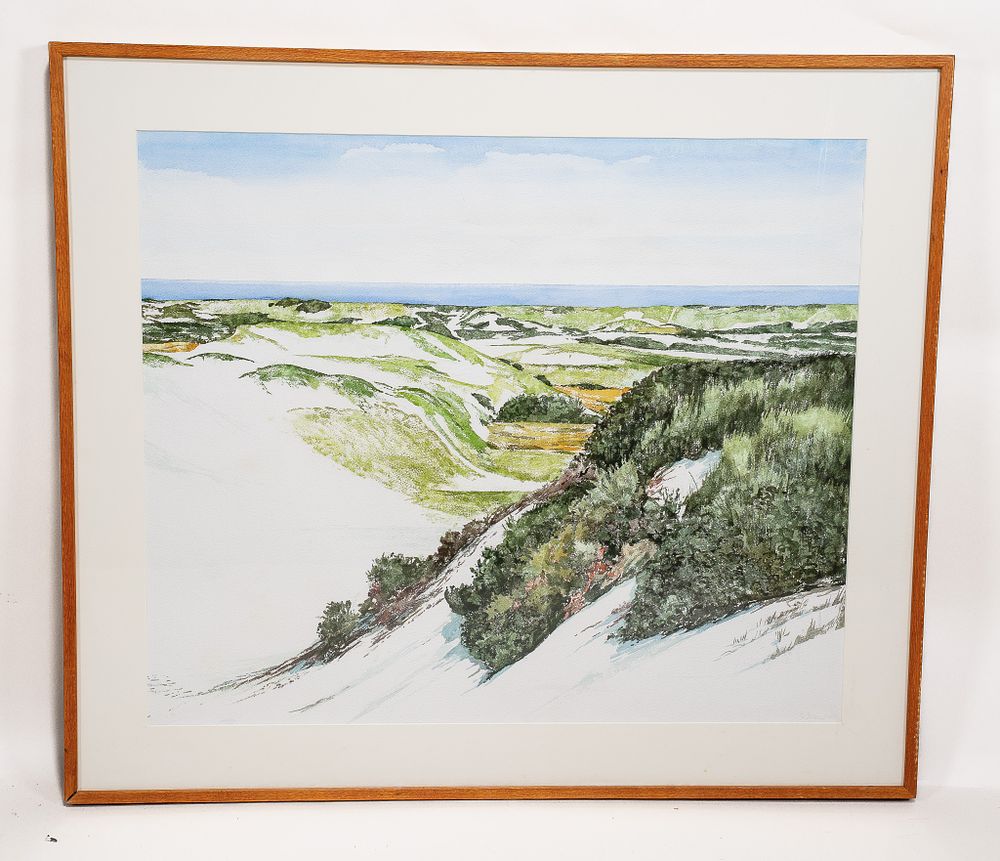 Unknown, Untitled, Landscape Scene with Mountains, Water and Trees, Watercolor. Unknown 