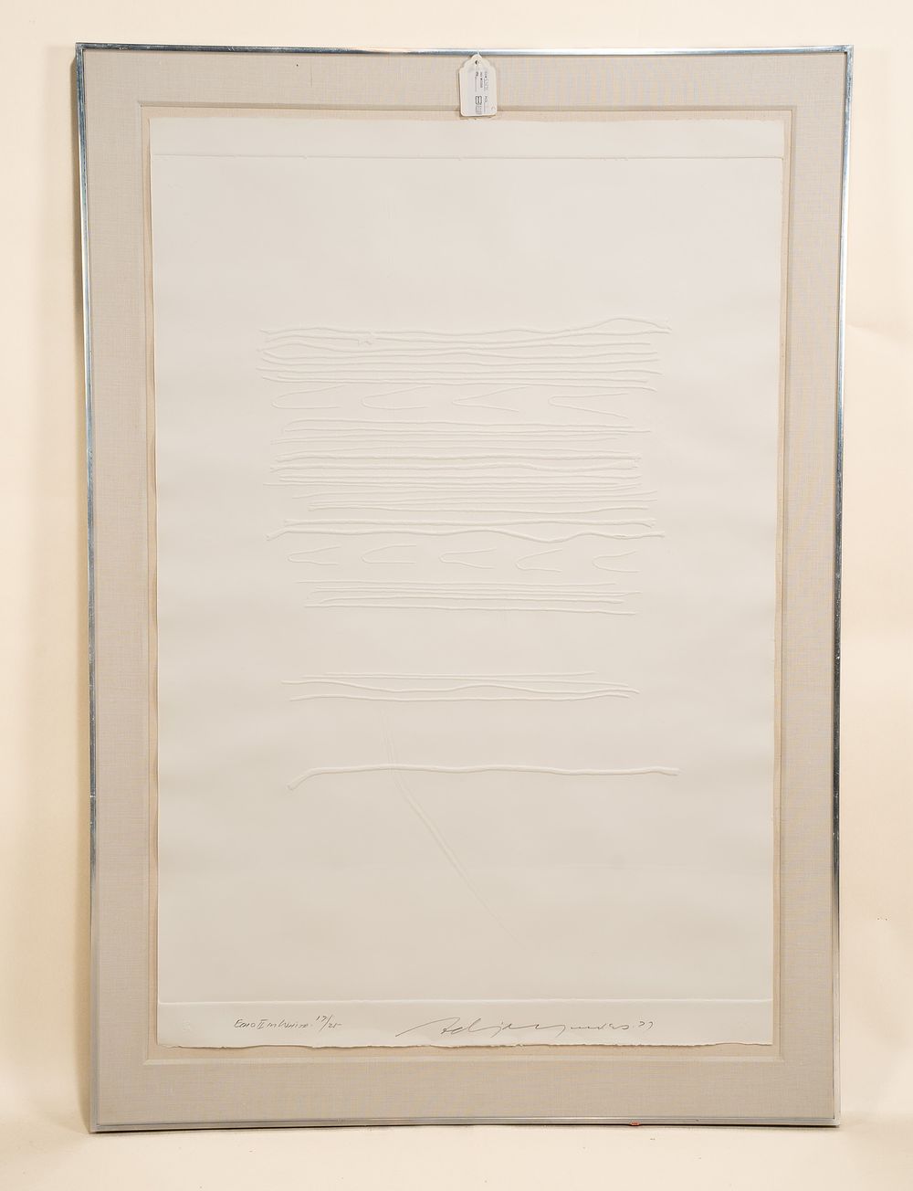 Adja Yunkers, American, 1900 - 1983, Echo II in White, Embossed Paper. Adja Yunkers, American 