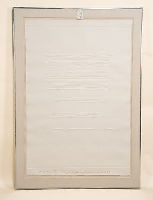 Adja Yunkers, American, 1900 - 1983, Echo II in White, Embossed Paper. Adja Yunkers, American 