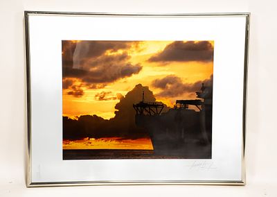Harvey Lloyd, American, 1926, Untitled, Naval Ship at Sunset, Photograph. Harvey Lloyd, American 