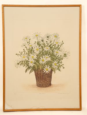 Arnold Iger, American, 1949, White Daisies, Etching. Arnold Iger, American, 1949 
White Daisies 