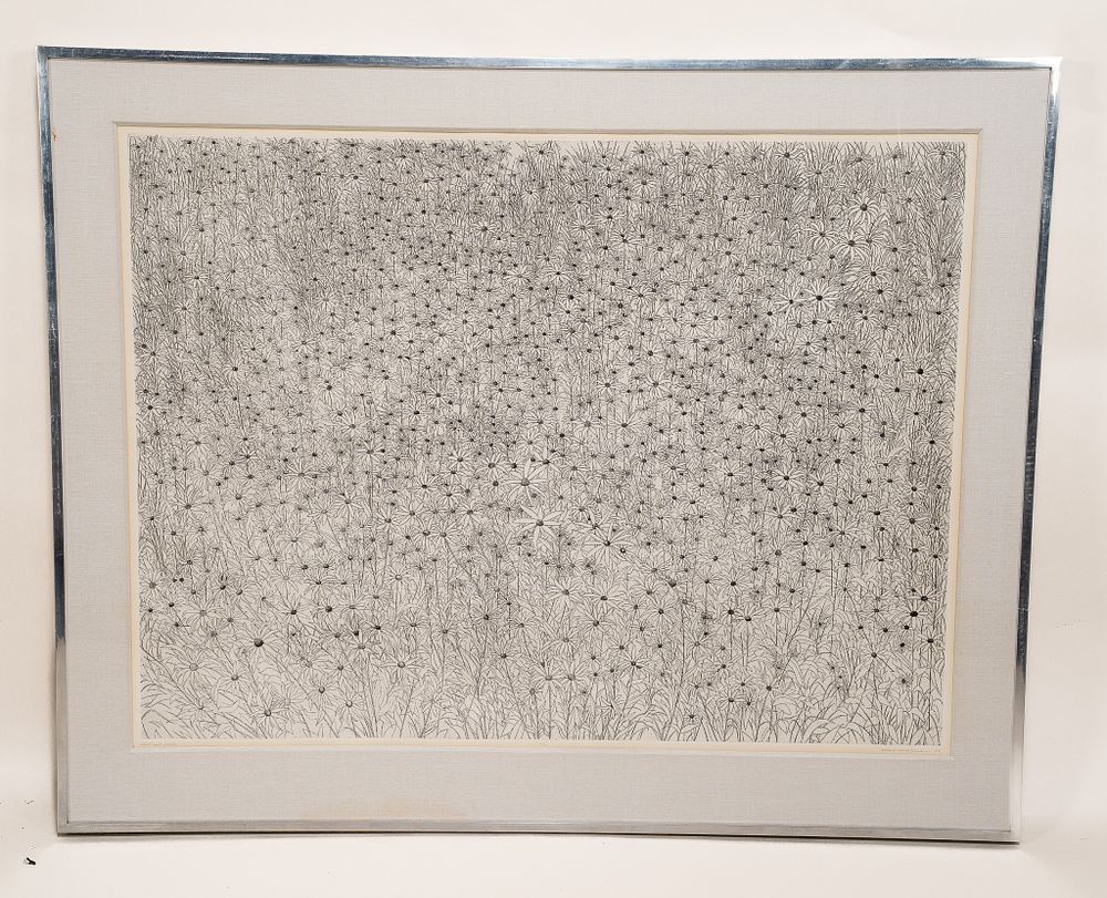 Richard Claude Ziemann, American, 1932, Black-Eyed Susans, Etching. Richard Claude Ziemann 