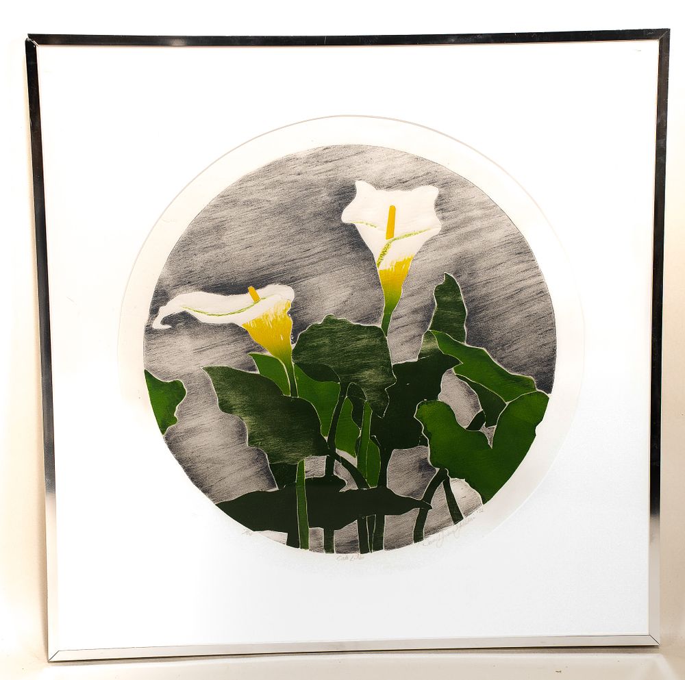 Daniel Goldstein, American, 1950, Calla Lilies, Woodblock Print. Daniel Goldstein, American 