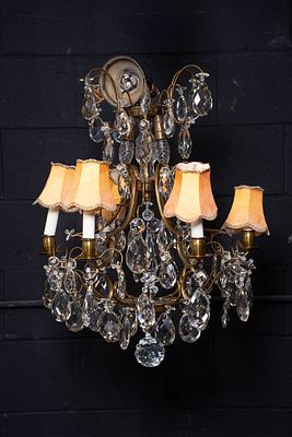 20th Century Vintage Rococo Brass Chandelier. 20th Century Vintage Rococo Chandelier. 6 light 