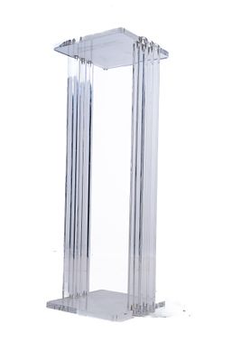 Vintage Midcentury Modern Lucite Pedestal. Square top and square base with rounded corners 