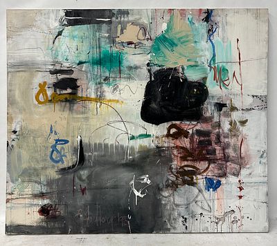 Zanne Hochberg, American 1931-2001, Untitled, Mixed Media on Canvas. Zanne Hochberg, American 