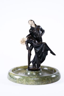 Peter Tereszczuk, Austrian, 1875 - 1963, Bronze Dancing Couple Sculpture. Peter Tereszczuk 