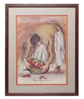 R. C. Gorman, American, 1931 - 2005, Untitled, Color Print. R. C. Gorman (New Mexico, 1931-2005) 