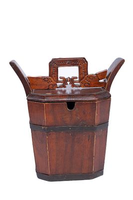 Antique Chinese Carved and Gilt Covered Wooden Tea Caddy. These boxes were often used as 