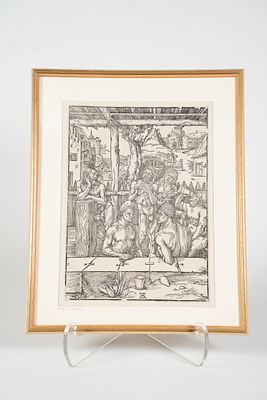 Albrecht Durer, German 1471-1528, The Five Senses AKA The Men's Bathhouse, Woodcut Print. Albrech 