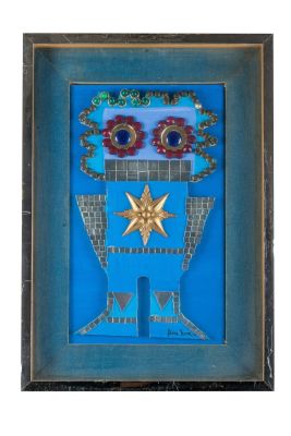 Fiora Leone Bueno © - Abstract face. Technique: assemblage Dimensions: 50 x 30 cm framed