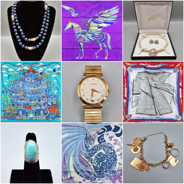 Dana Auctions | Summer Luxury - Hermes Silk, Fine & Costume Jewelry