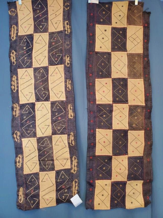 Lot 220: Pair of Vintage African Zaire Raffia Panels