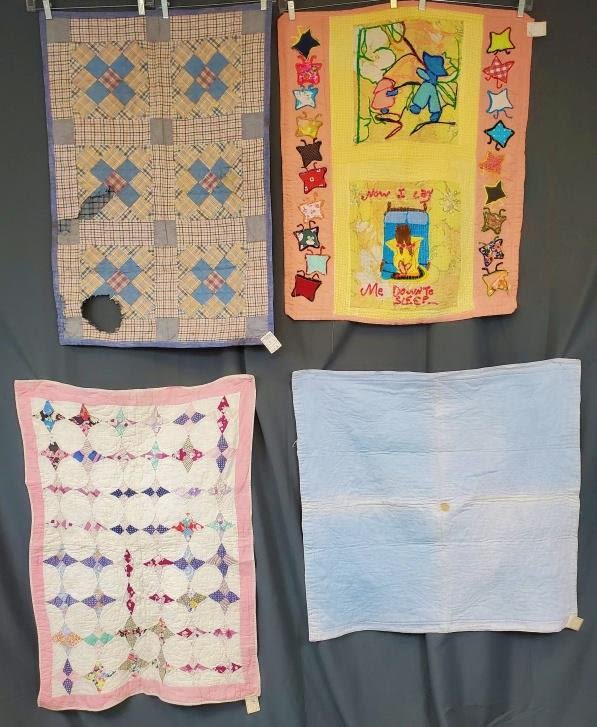 Lot 248: 4 Vintage Baby Quilts 1920s-1960s