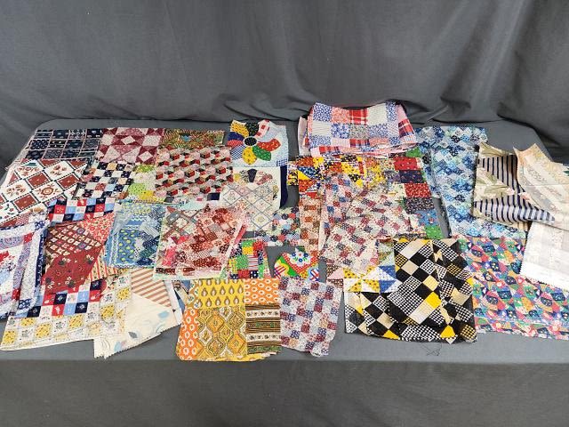 Lot 163: Vintage Cheater Patchwork Print Quilt Scraps